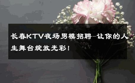 长春KTV夜场男模招聘-让你的人生舞台绽放光彩！ 