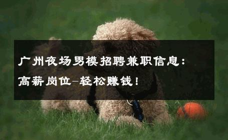 广州夜场男模招聘兼职信息：高薪岗位-轻松赚钱！ 