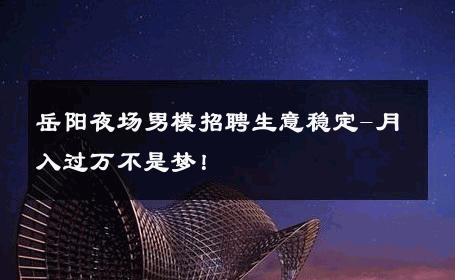 岳阳夜场男模招聘生意稳定-月入过万不是梦！ 