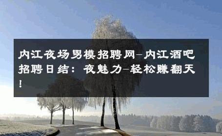 内江夜场男模招聘网-内江酒吧招聘日结：夜魅力-轻松赚翻天！ 