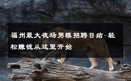 福州最大夜场男模招聘日结-轻松赚钱从这里开始 