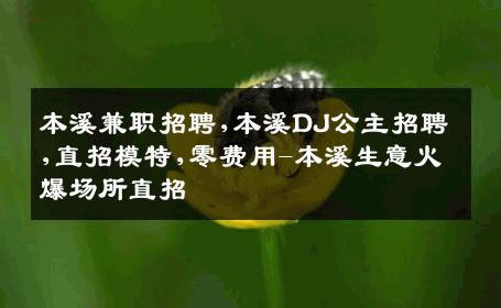 本溪兼职招聘,本溪DJ公主招聘,直招模特,零费用-本溪生意火爆场所直招