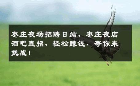 枣庄夜场招聘日结，枣庄夜店酒吧直招，轻松赚钱，等你来挑战！
